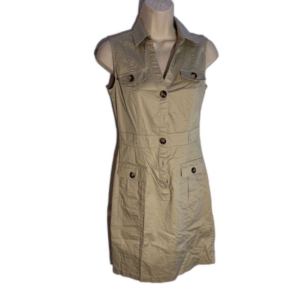 Women's H&M Khaki Button Dress 4